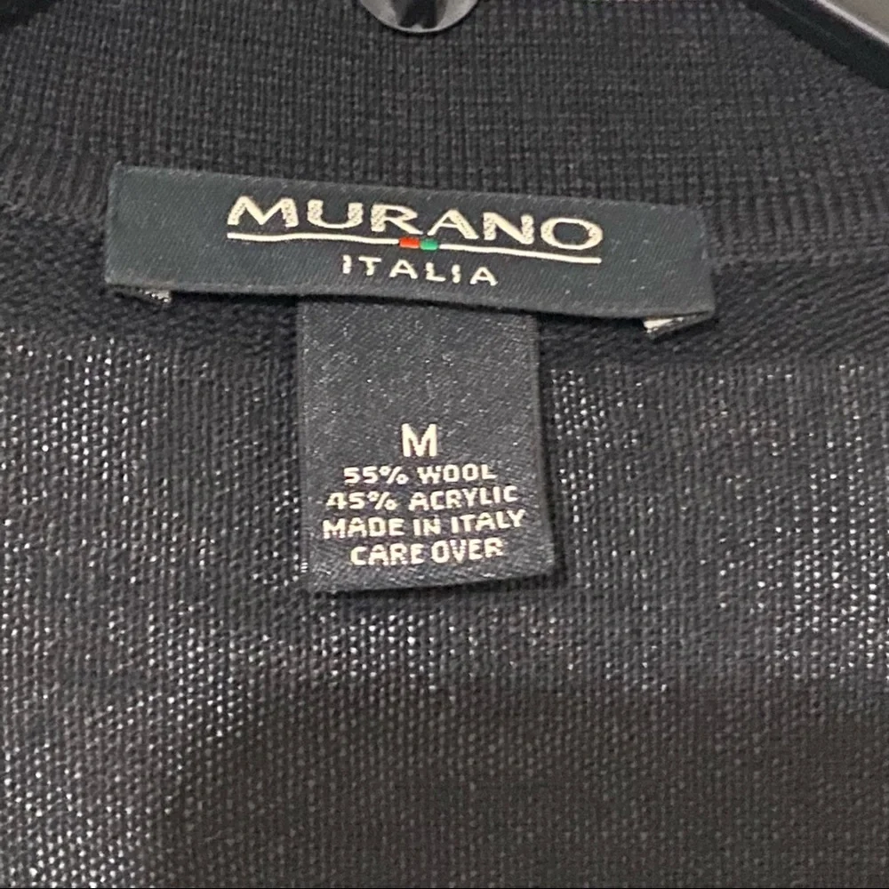 Murano Italia mens 55% wool 45% acrylic long sleeves 3 button collar sweater Med